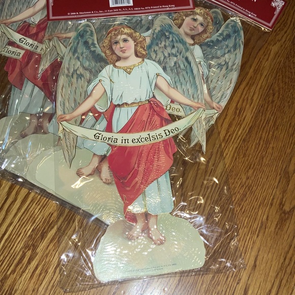 Christmas Gloria in Excelsis Deo by Shackman Angel Victorian Style Lot of 6 #B6 - Picture 3 of 6